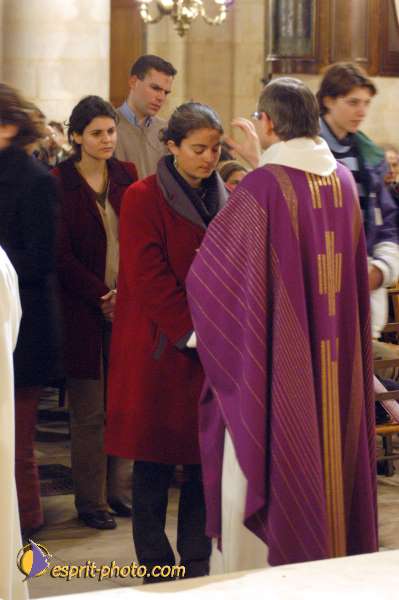 Nom de l'image : D1019899-01 — Description :  Messe de mercredi des Cendres présidé par Mgr d'Ornellas - Paris