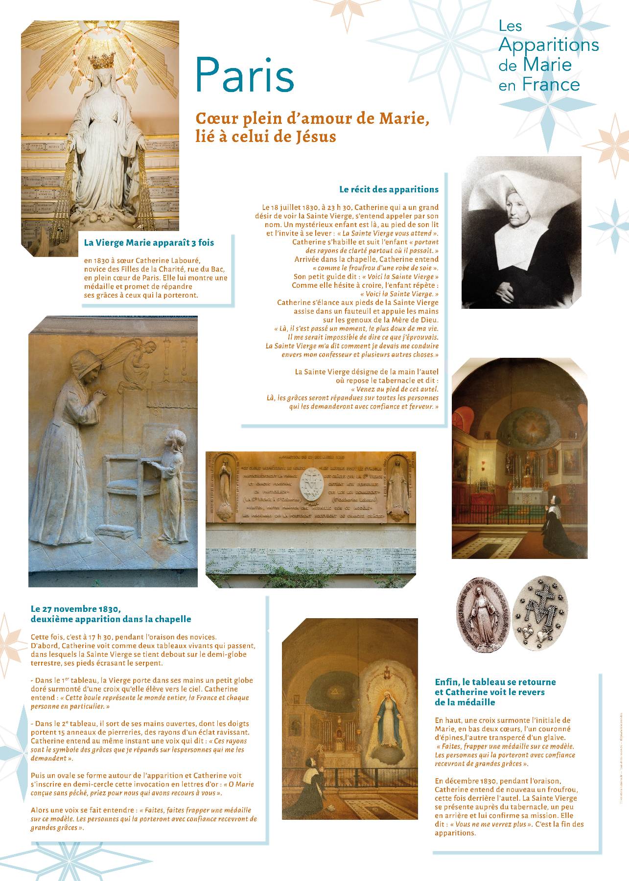 Nom de l'image : Apparitions-de-Marie-en-France_Serie-de-13-affiches_08 — Description :  Apparitions de Marie en France : 4. Paris (1830) 1/2